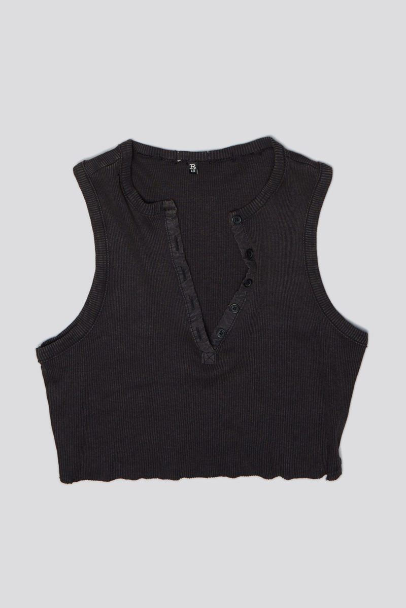 r13 henley tank washed black 38953987932329