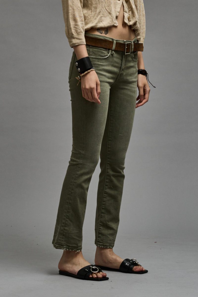 r13 kick fit olive green stretch 38947025223849