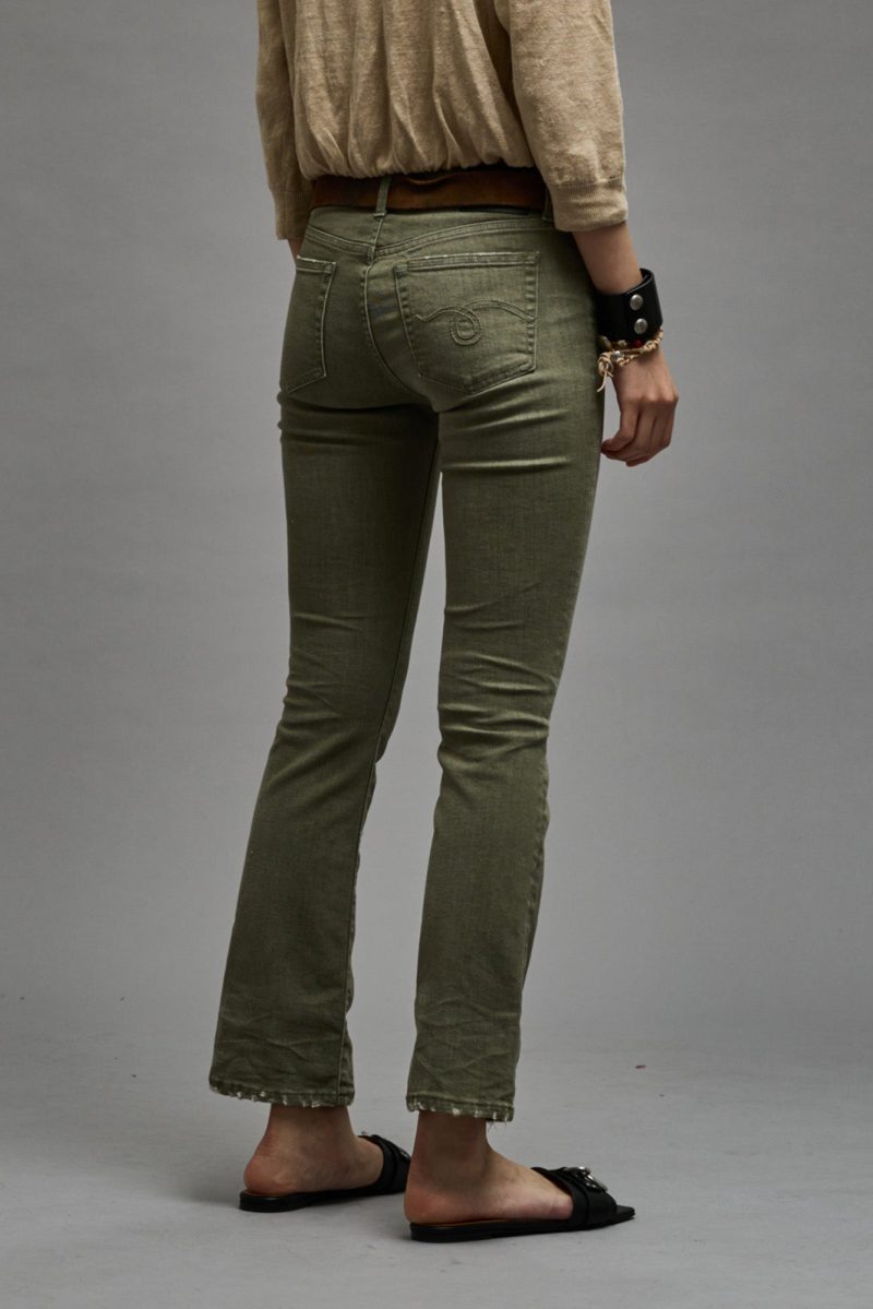 r13 kick fit olive green stretch 38947025256617