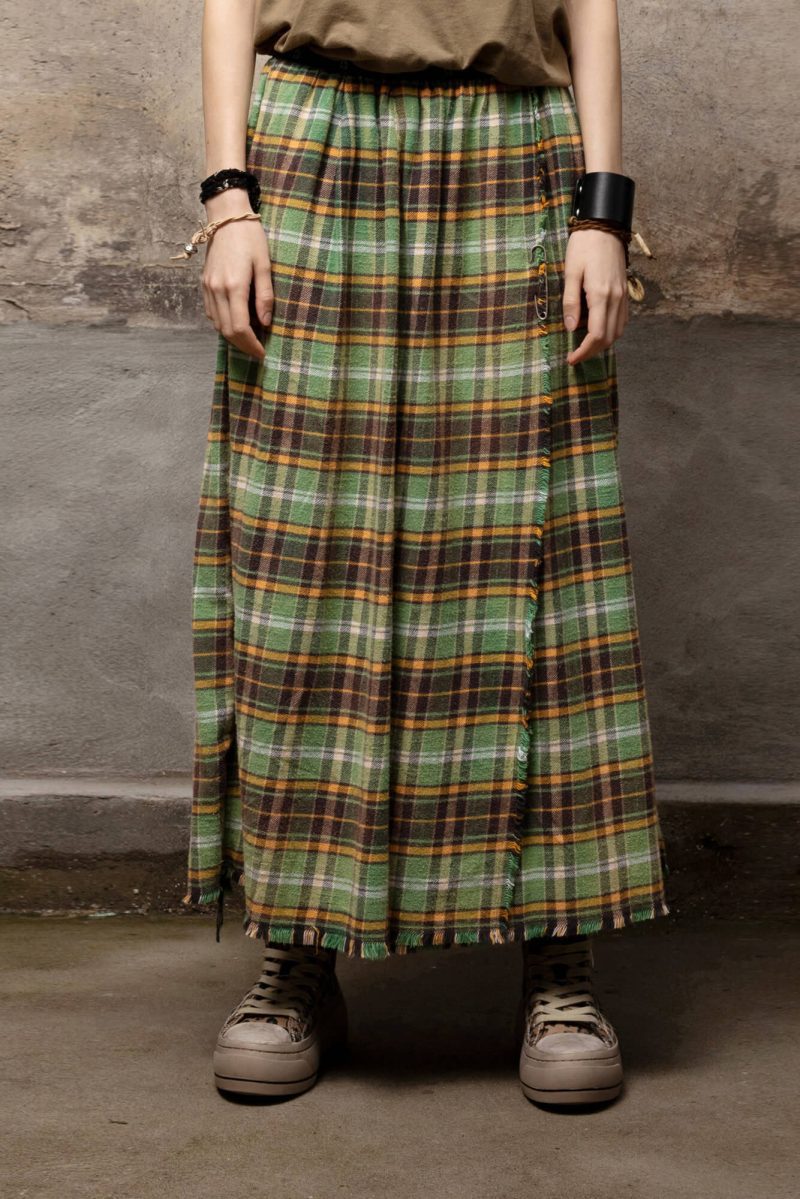 r13 kilt skirt green plaid 37264593485993