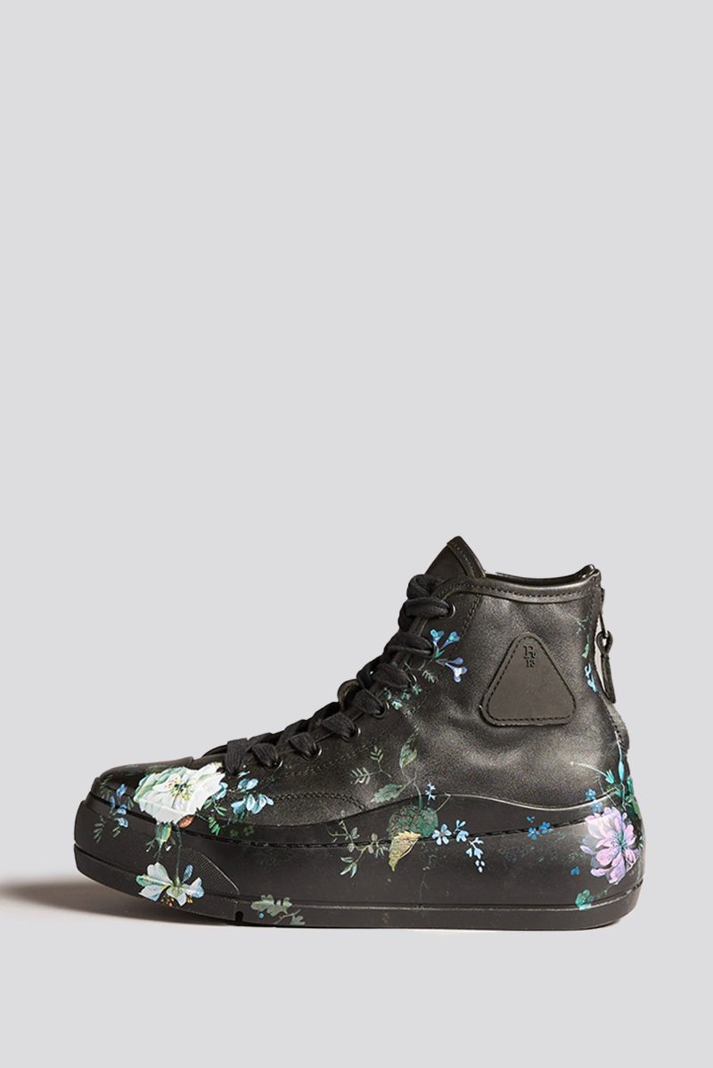 r13 kurt high top sneaker blackout leather floral 39781477908649