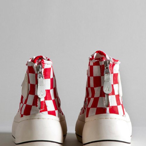 r13 kurt high top sneaker red checker 33145249431721