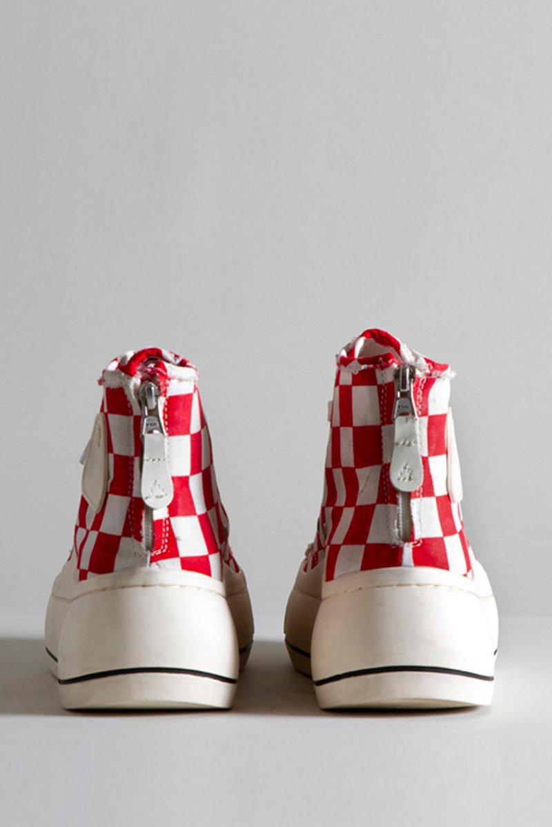 r13 kurt high top sneaker red checker 33145249431721