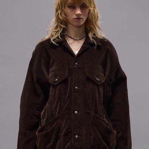 r13 lacey trucker jacket dark chocolate corduroy 40045133562025