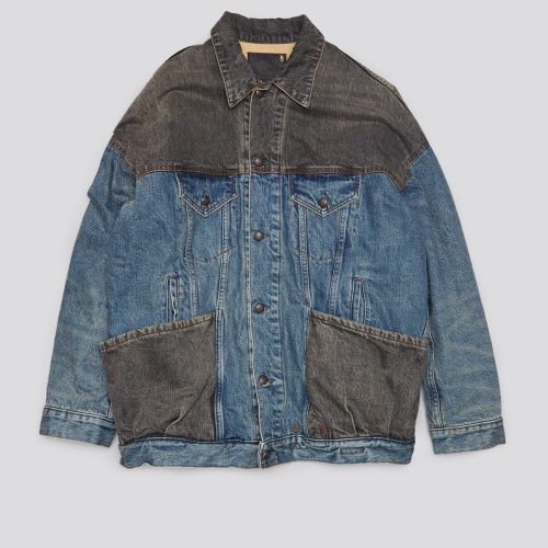 r13 lacey trucker jacket dawson indigo color block 41031068221609