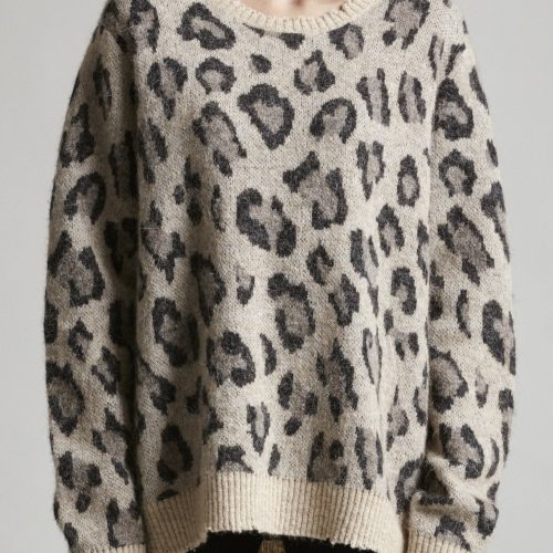 r13 leopard cashmere crewneck sweater 23108328261