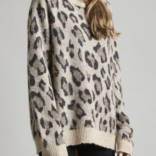 r13 leopard cashmere crewneck sweater 23108328773