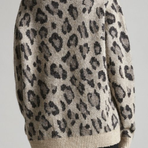 r13 leopard cashmere crewneck sweater 23108329989