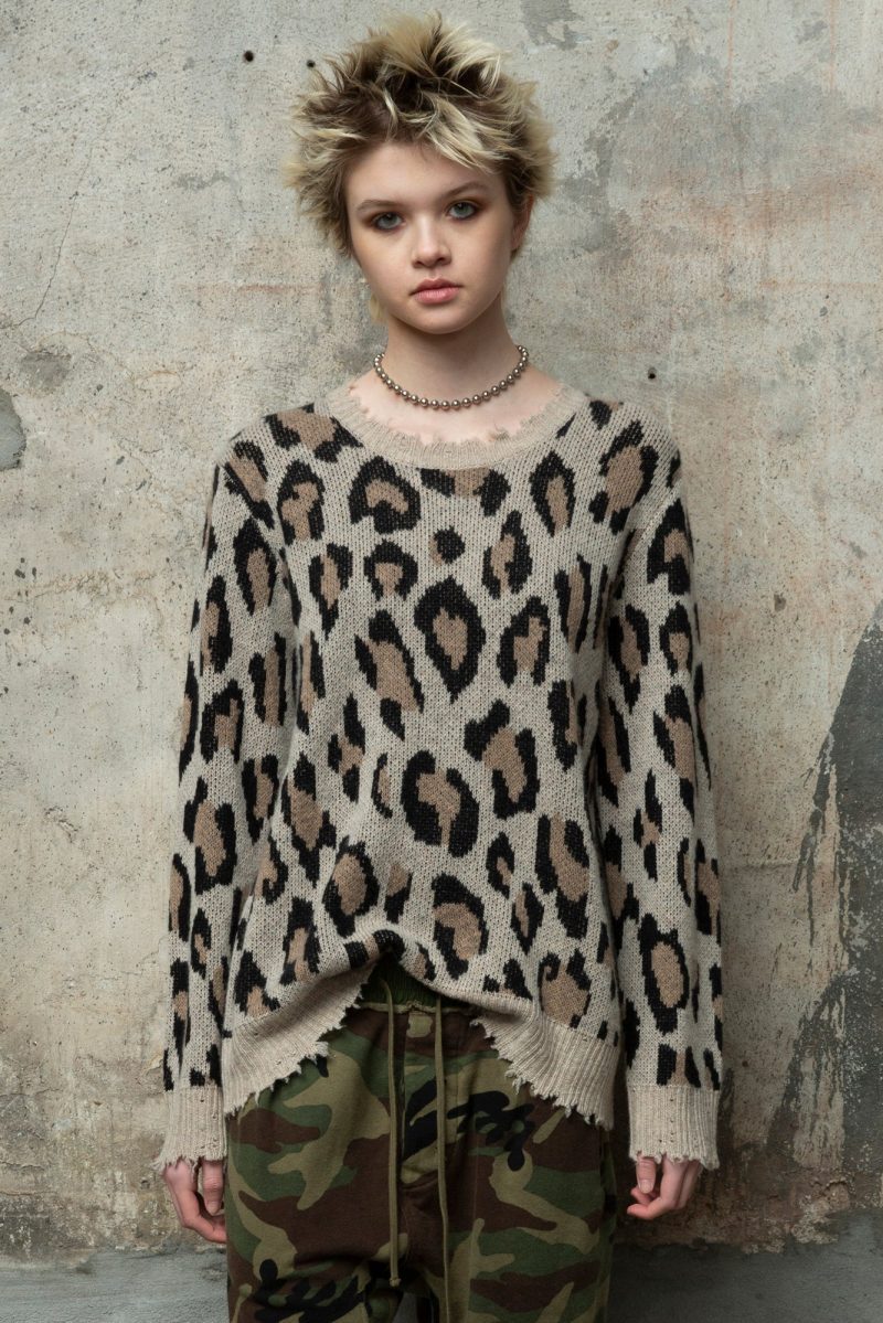 r13 leopard cashmere crewneck sweater 28996461985961