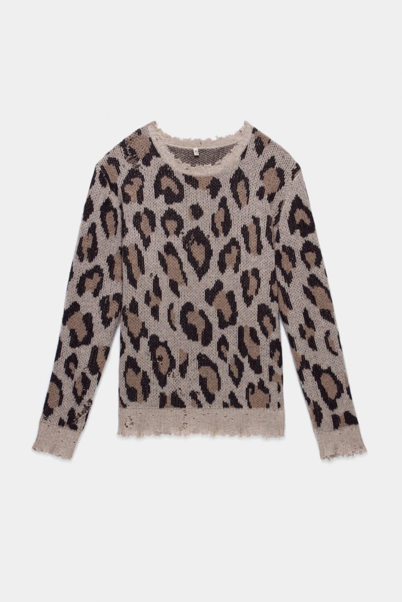 r13 leopard cashmere crewneck sweater 32494413021353