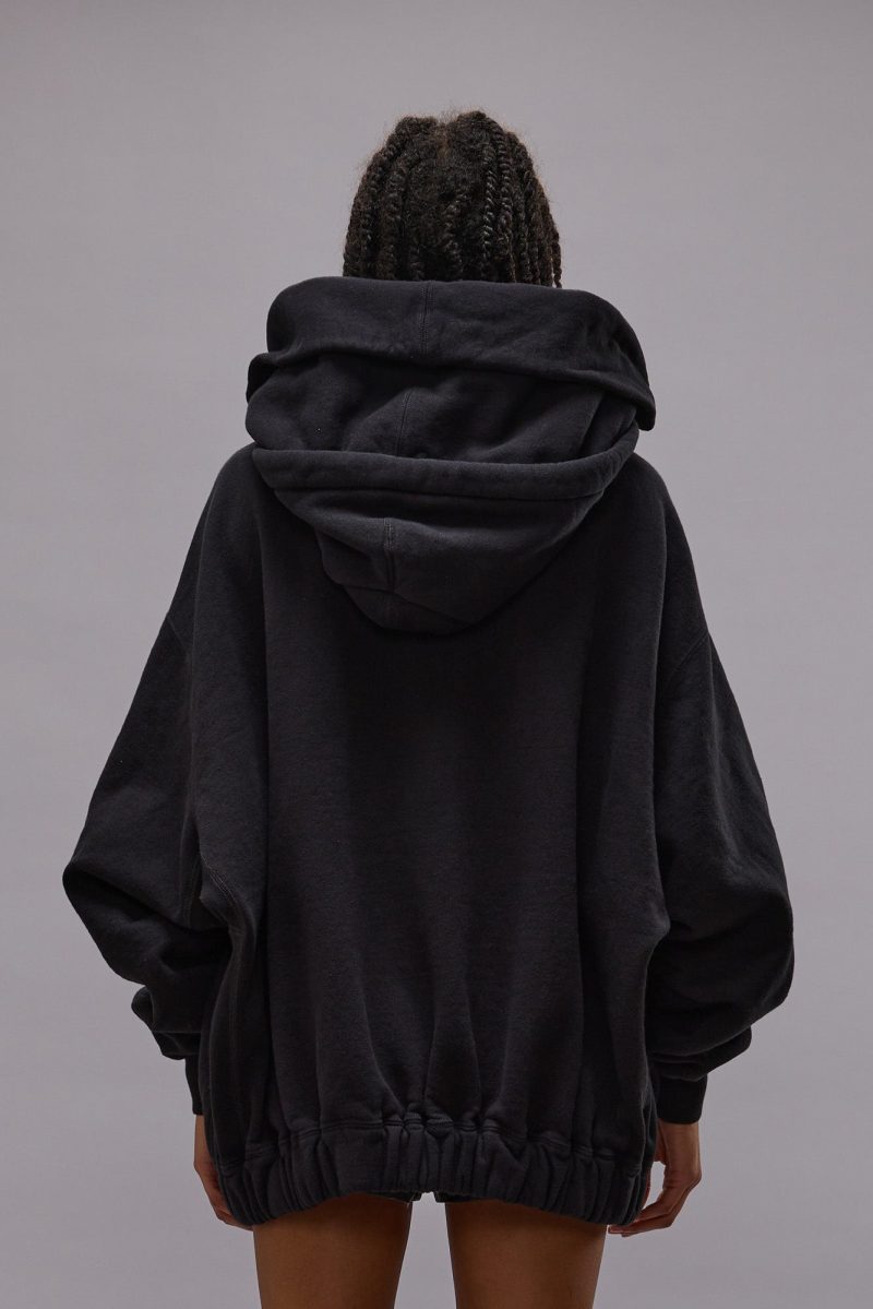 r13 lillian oversized sweat parka black fleece 40112871801001