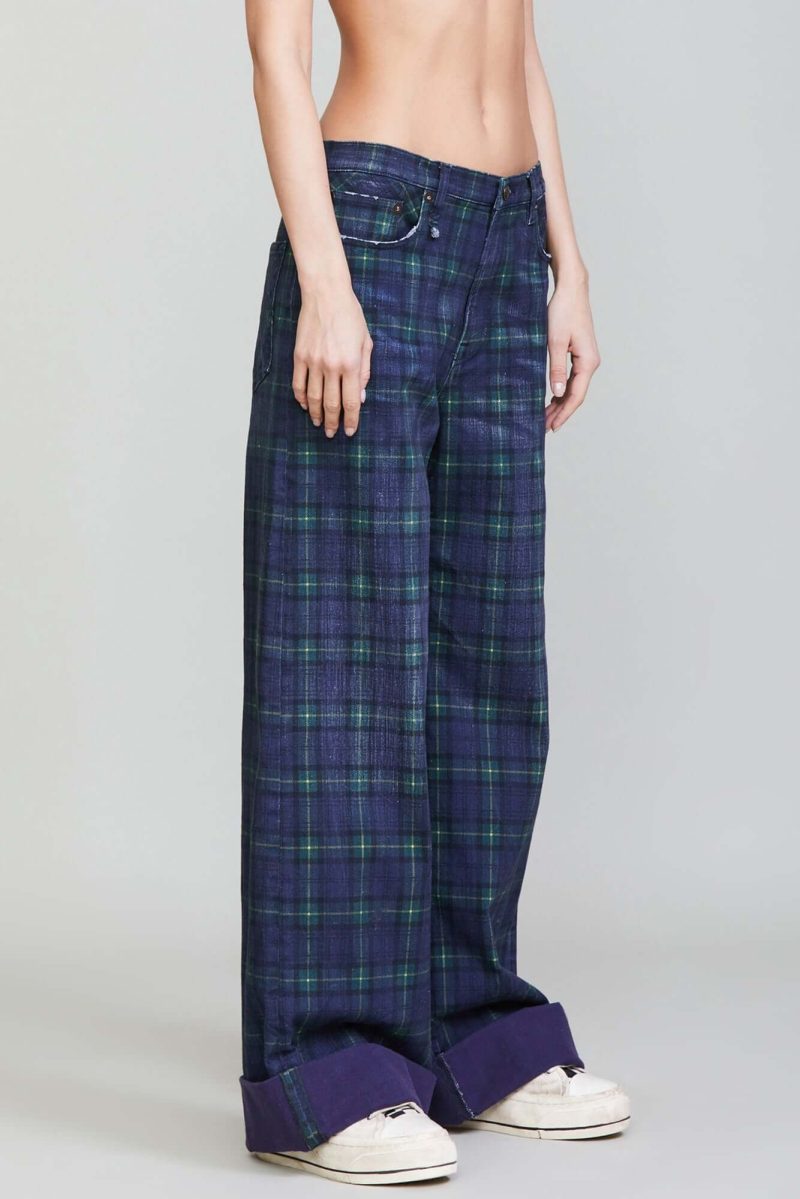 r13 lisa baggy jean printed tartan 36957927178409