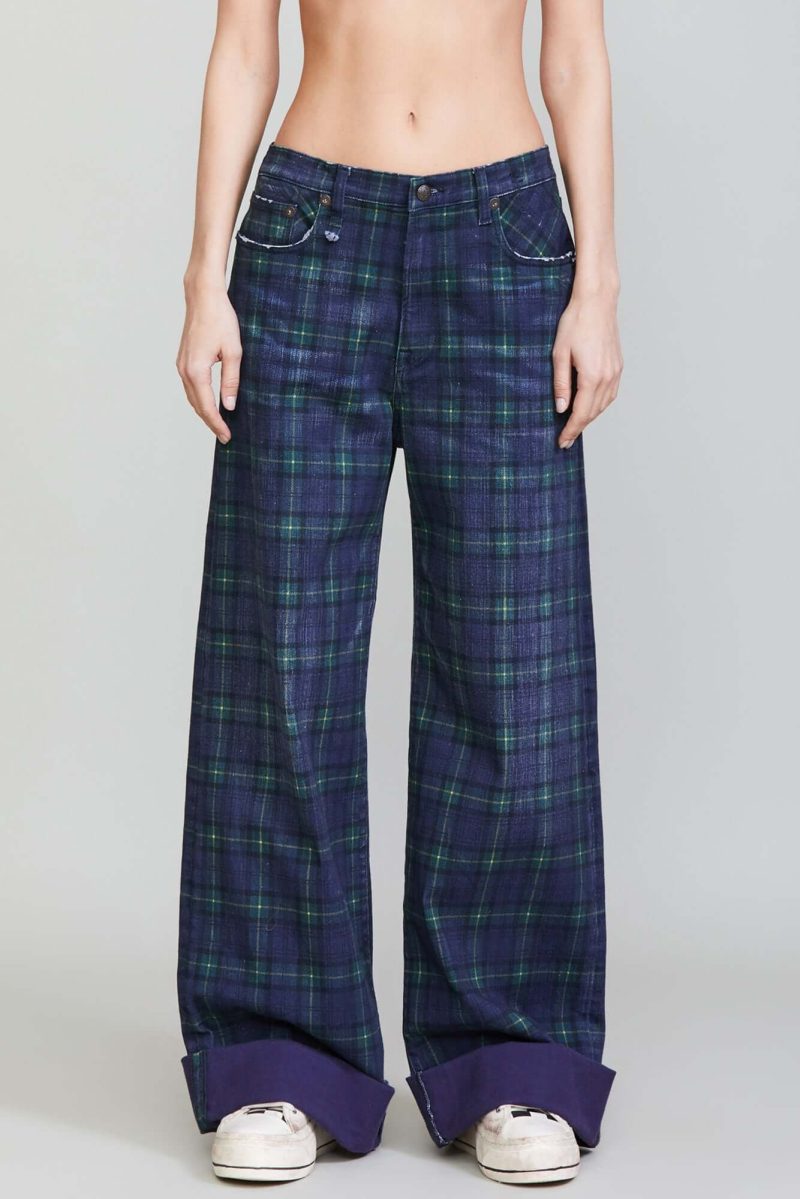 r13 lisa baggy jean printed tartan 36957927243945