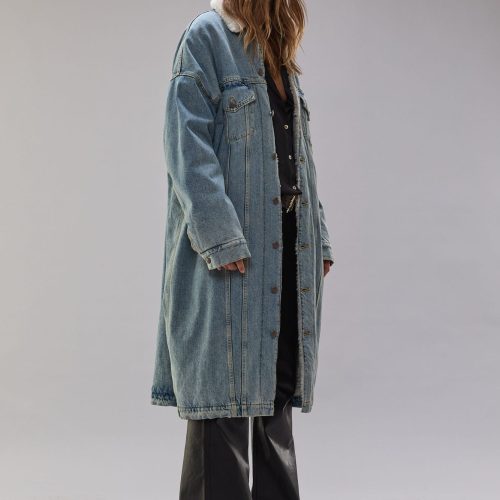 r13 lyle trucker coat slate blue 40679256981673