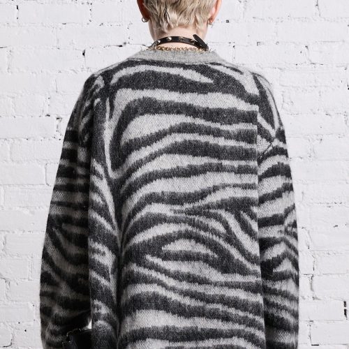 r13 mohair boyfriend cardigan zebra jacquard 38642291671209