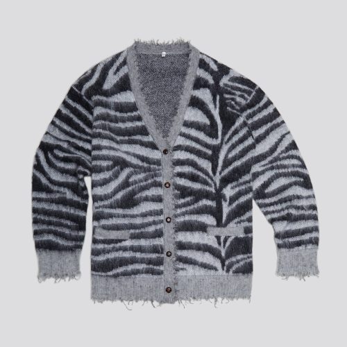 r13 mohair boyfriend cardigan zebra jacquard 38642291736745