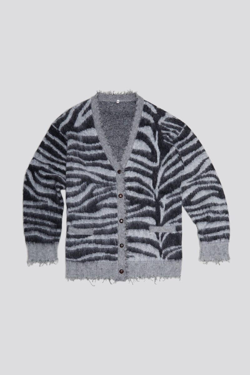 r13 mohair boyfriend cardigan zebra jacquard 38642291736745