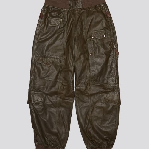 r13 multipocket balloon leather pant olive 41031366508713