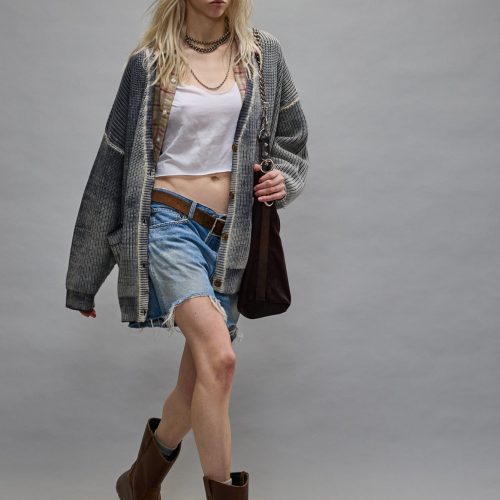 r13 oversized cardigan distressed black 39782830735529