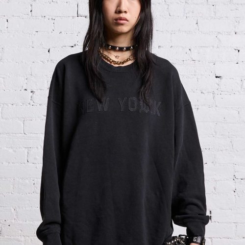 r13 oversized new york crewneck blackout 38642298290345