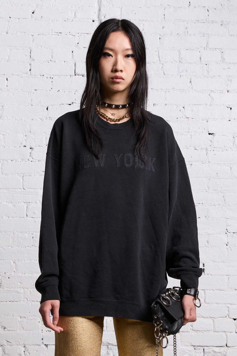 r13 oversized new york crewneck blackout 38642298290345