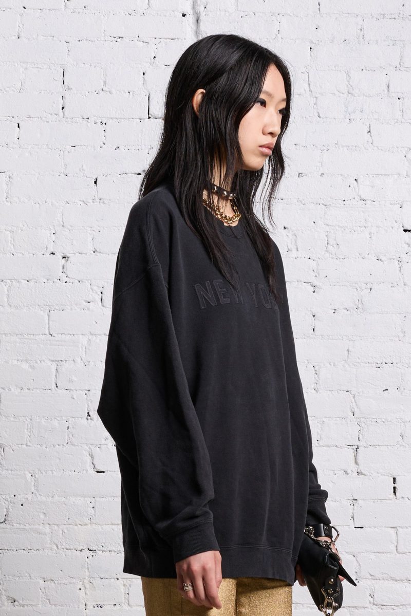 r13 oversized new york crewneck blackout 38642298323113