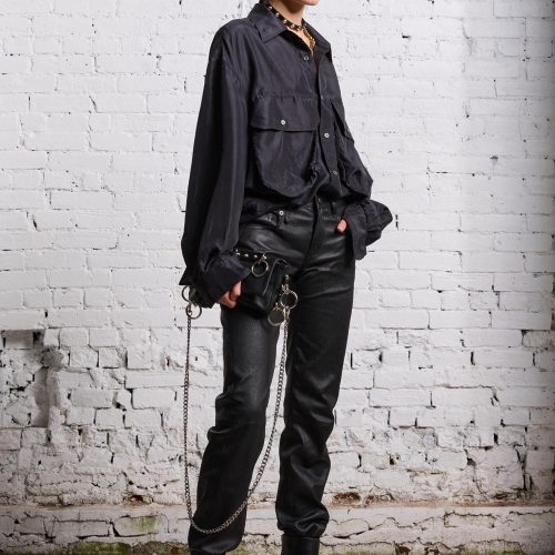 r13 oversized pocket shirt black overdye 38642297798825