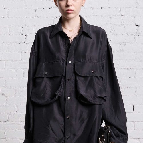 r13 oversized pocket shirt black overdye 38642297831593