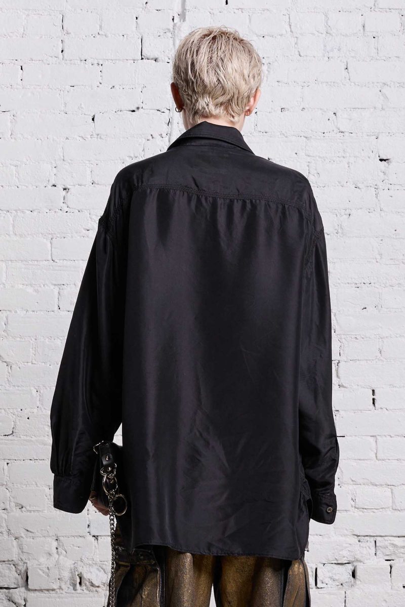 r13 oversized pocket shirt black overdye 38642297929897