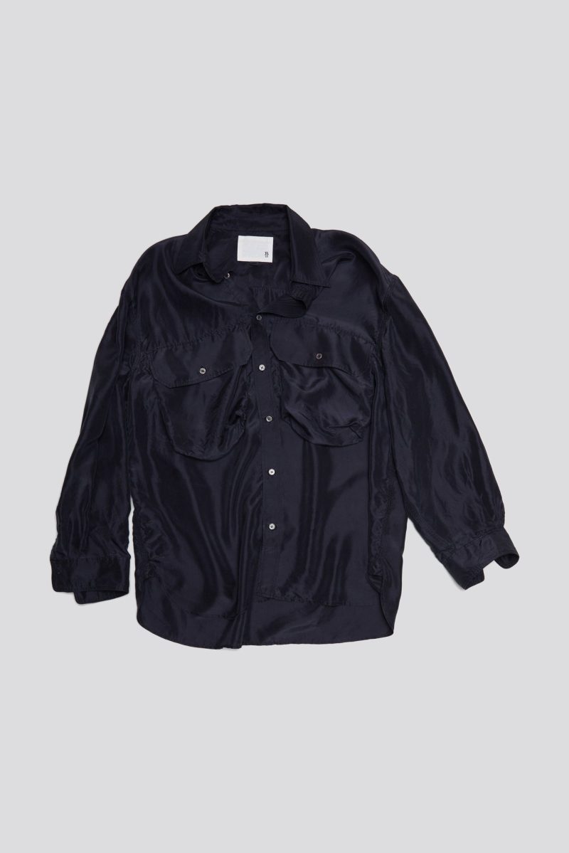 r13 oversized pocket shirt black overdye 38642297962665