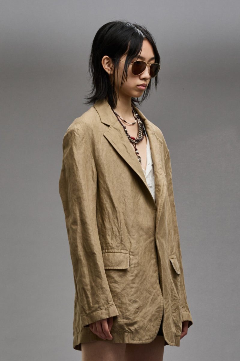 r13 oversized ragged blazer khaki 38947027615913