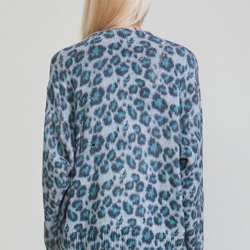 r13 oversized sweater blue leopard 36319849447593