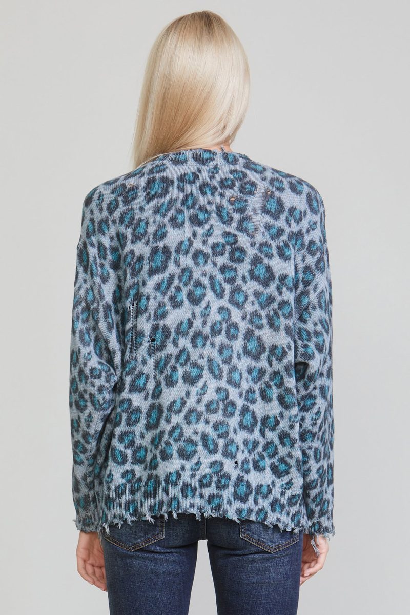 r13 oversized sweater blue leopard 36319849447593