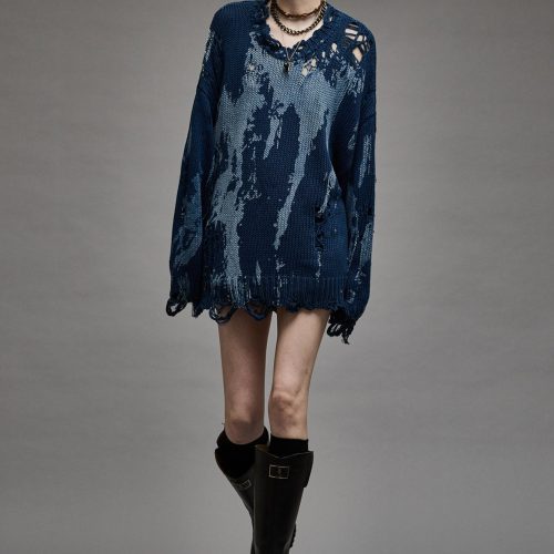 r13 oversized sweater blue splatter 38947027943593