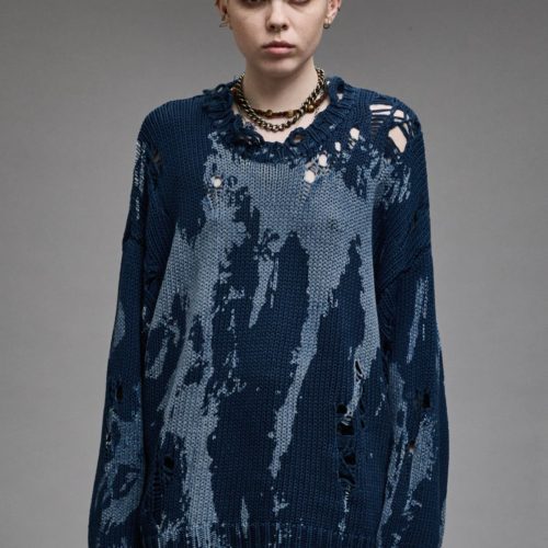 r13 oversized sweater blue splatter 38947027976361