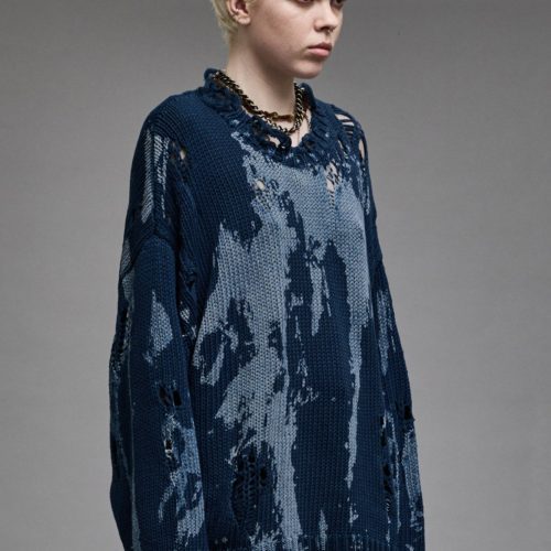 r13 oversized sweater blue splatter 38947028009129