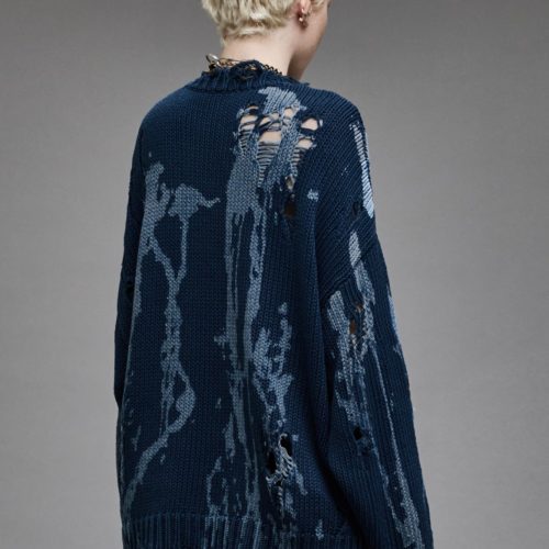 r13 oversized sweater blue splatter 38947028041897