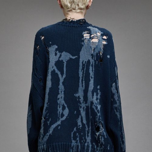 r13 oversized sweater blue splatter 38947028074665