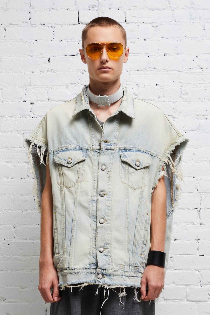 r13 oversized trucker vest dennis blue 37614335525033