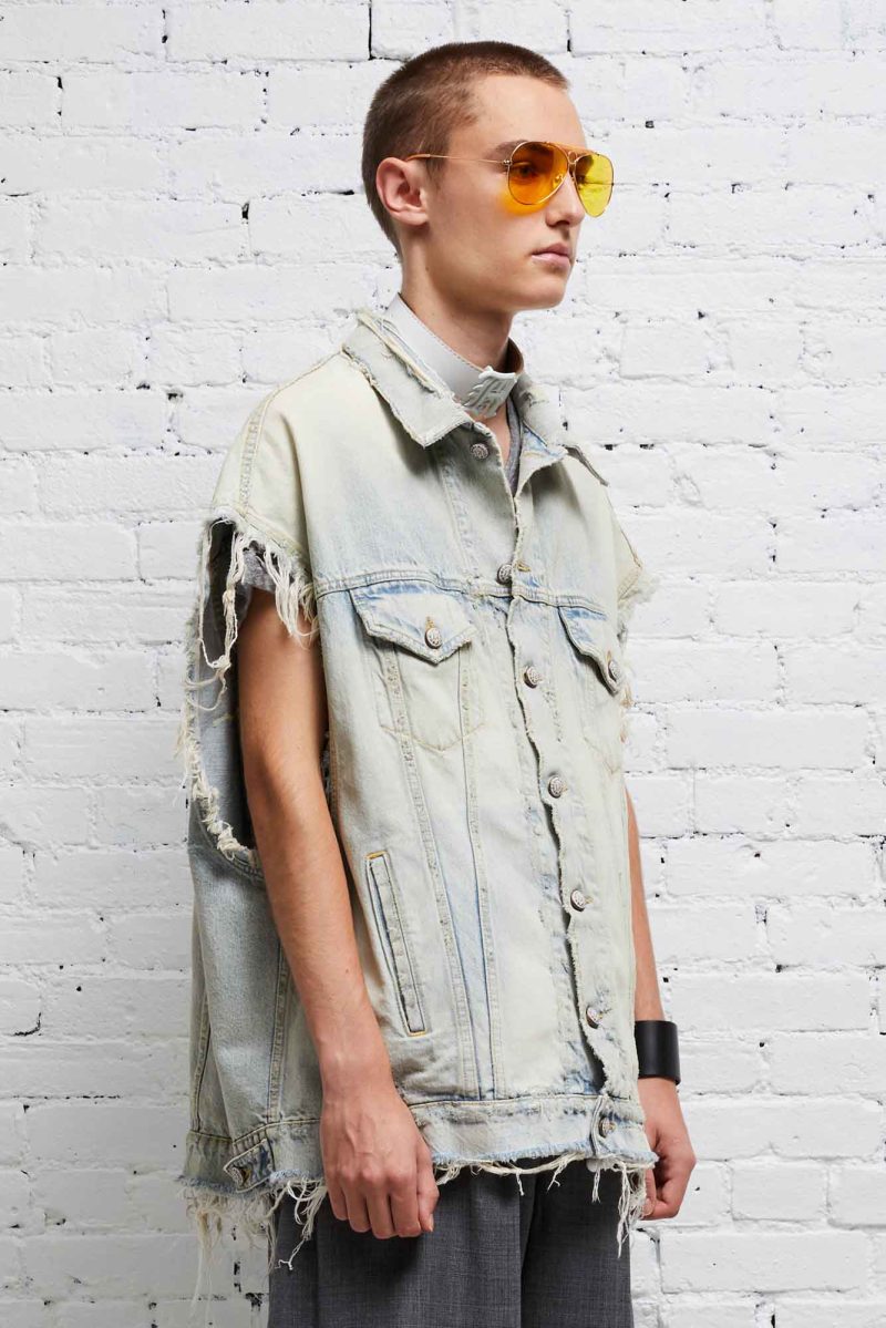 r13 oversized trucker vest dennis blue 37614335590569