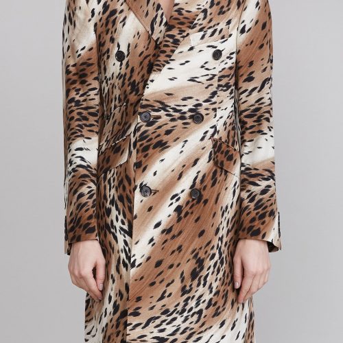 r13 peak lapel double breasted coat abstract cheetah 37260134023337