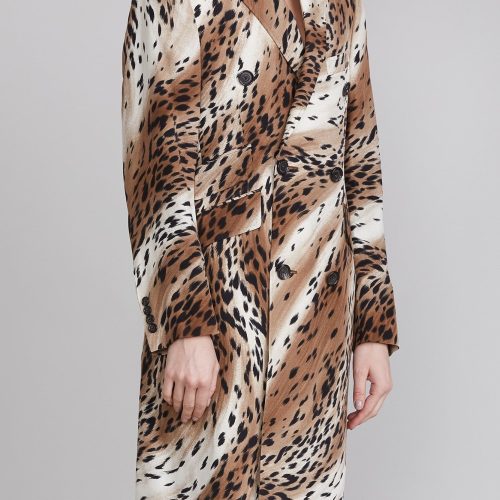 r13 peak lapel double breasted coat abstract cheetah 37260134056105