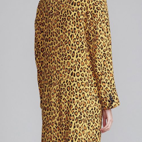 r13 peak lapel double breasted coat yellow leopard 38531262906537