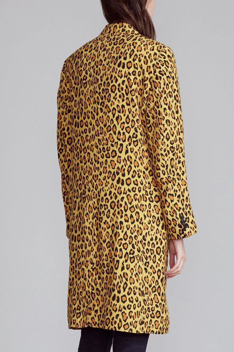 r13 peak lapel double breasted coat yellow leopard 38531262906537