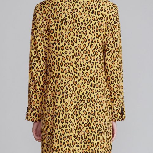 r13 peak lapel double breasted coat yellow leopard 38531262939305