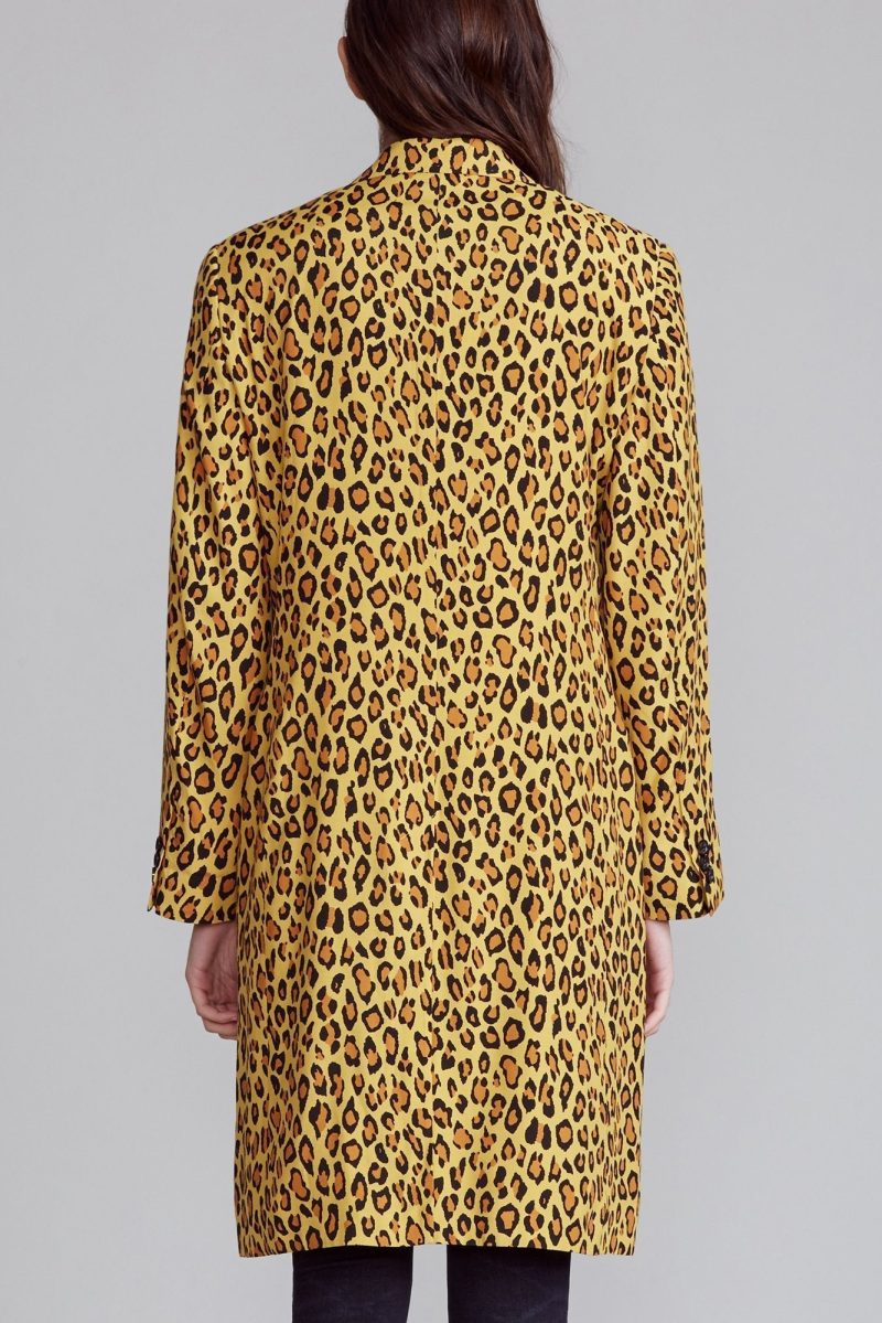 r13 peak lapel double breasted coat yellow leopard 38531262939305