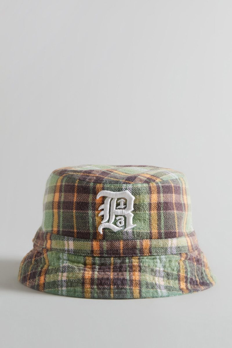 r13 plaid bucket hat green 37264602726569