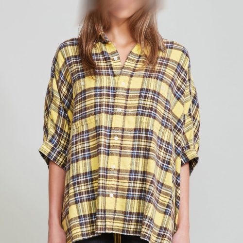 r13 plaid oversized boxy shirt yellow plaid 37260141002921