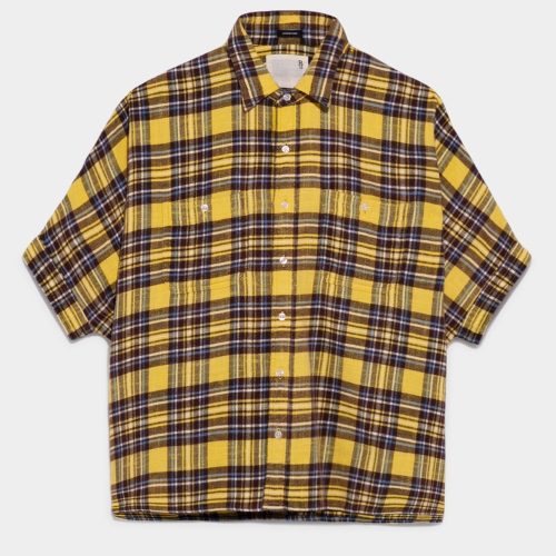 r13 plaid oversized boxy shirt yellow plaid 37260141101225