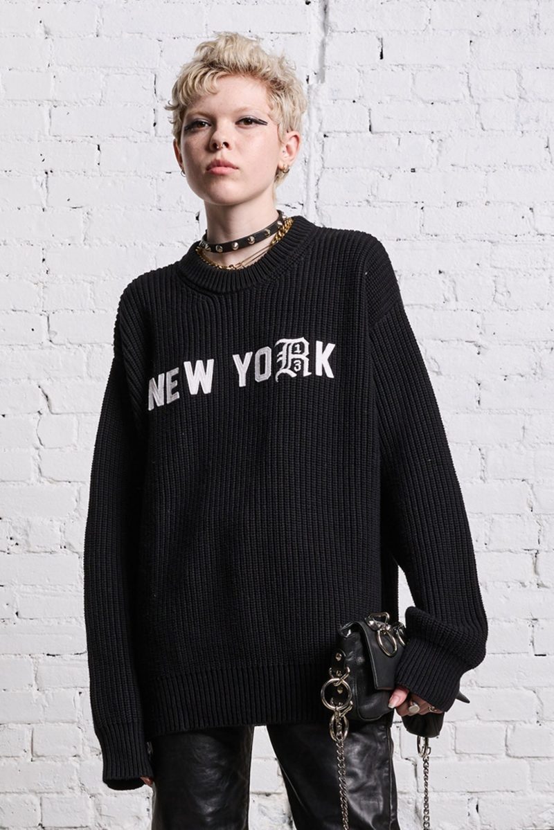 r13 r13 new york boyfriend sweater black 38642302877865